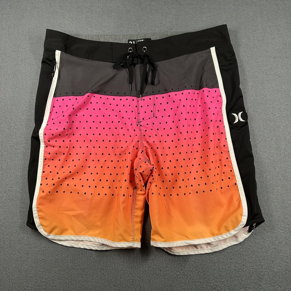 Hurley Phantom‎ Swim Shorts Mens 31 Pink Gradient Polka Dot Boardshorts Stretch